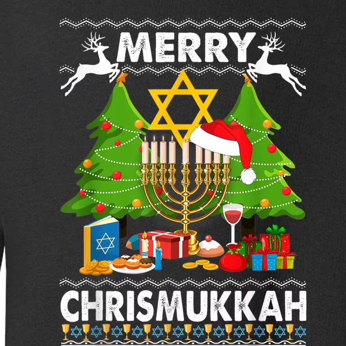 Merry Christmukkah Ugly Jewish Xmas Christmas Hanukkah Toddler Sweatshirt