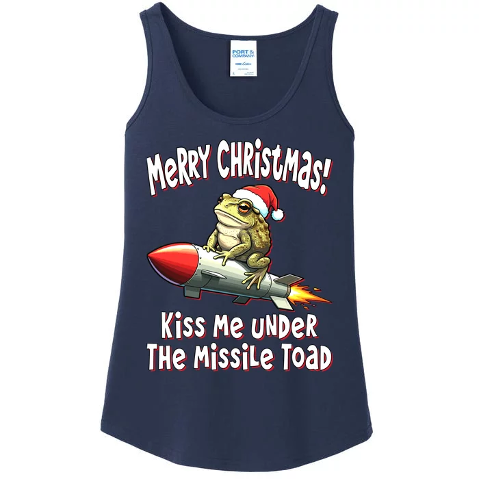 Merry Christmas Under The Missile Toad Ladies Essential Tank