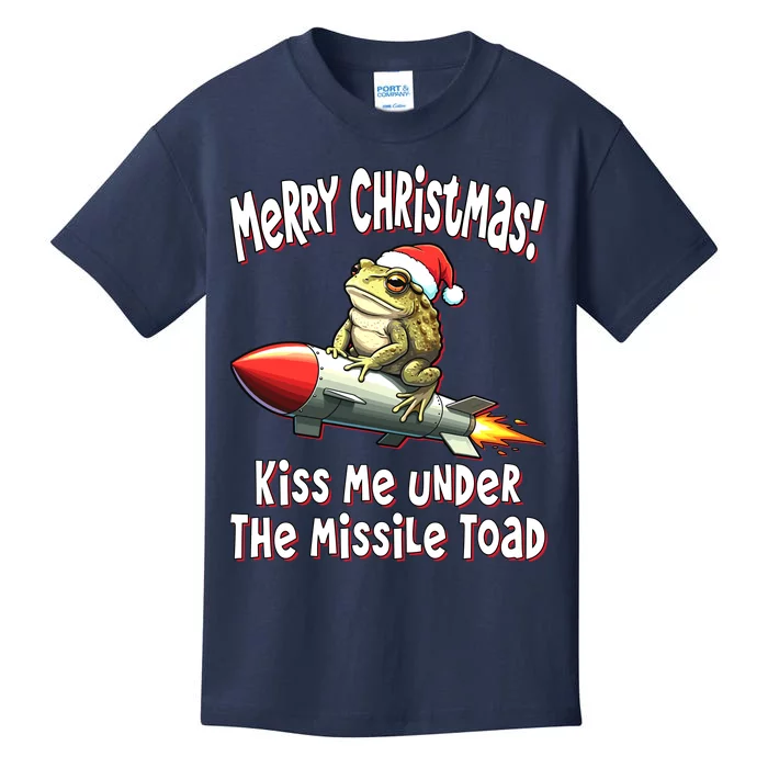 Merry Christmas Under The Missile Toad Kids T-Shirt