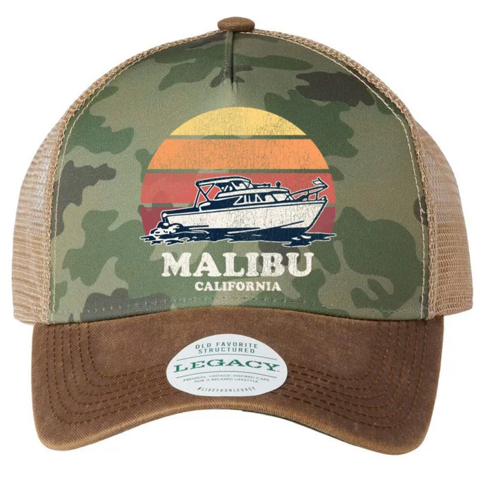 Malibu Ca Vintage Boating 70s Retro Boat Design Gift Legacy Tie Dye Trucker Hat