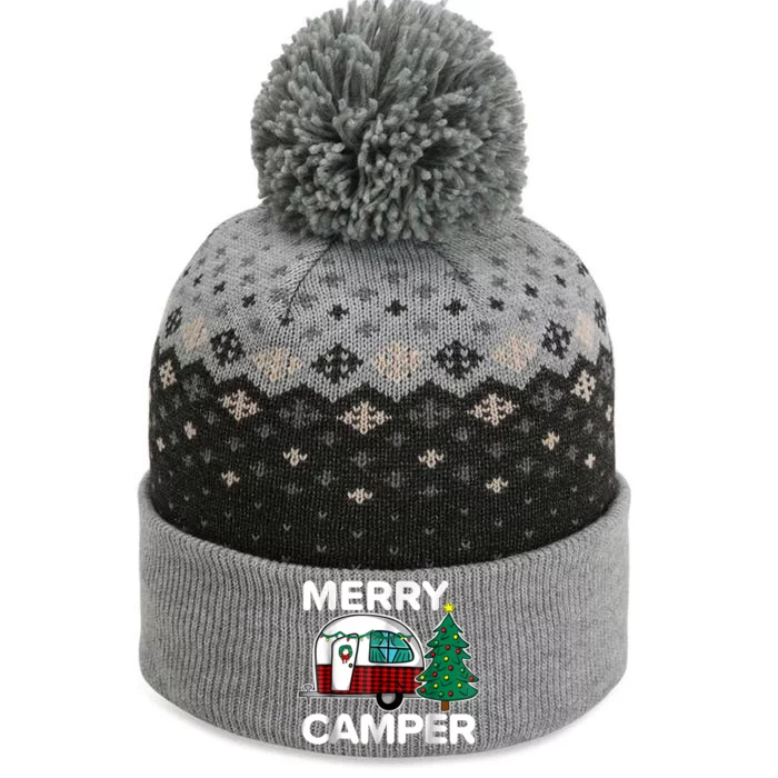 Merry Campers Vintage Campers Christmas Tree Camping Gift The Baniff Cuffed Pom Beanie