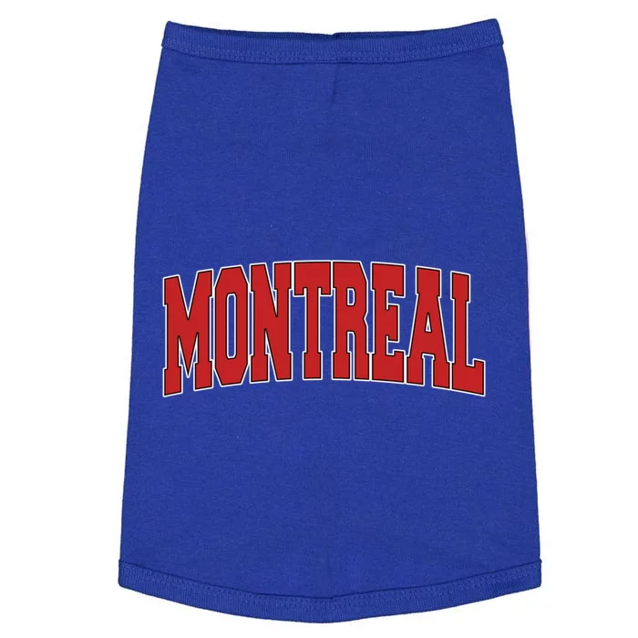 Montreal Canada Varsity Style Vintage Retro Canadian Sports Gift Doggie Tank