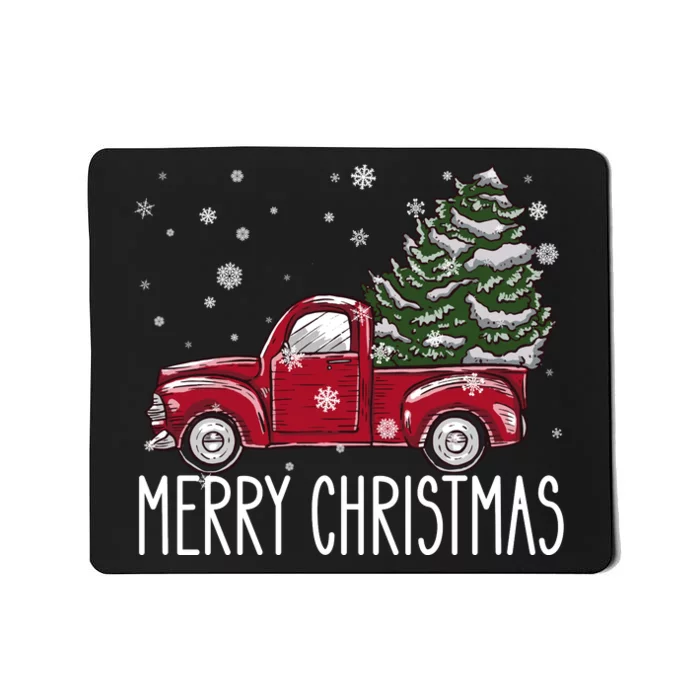 Merry Christmas Vintage Pickup Truck Tree Dachshund Mousepad