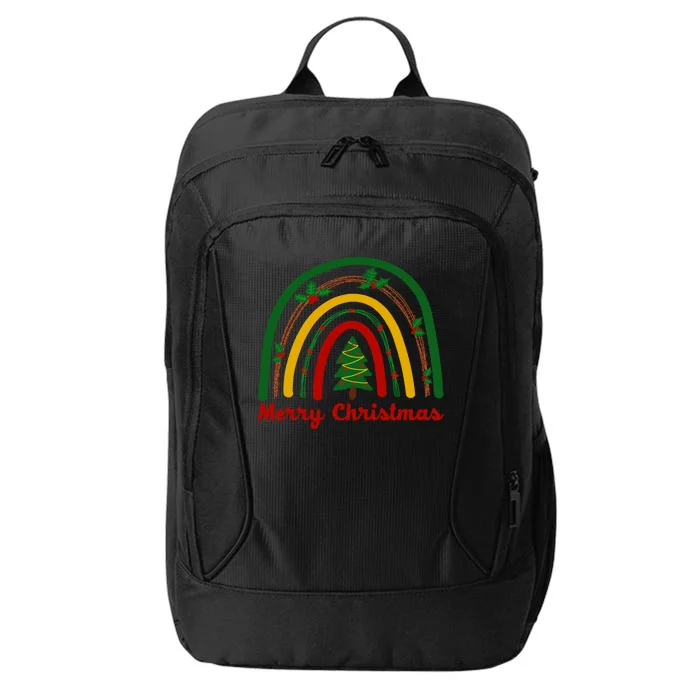 Merry Christmas Vintage Rainbow Festive City Backpack