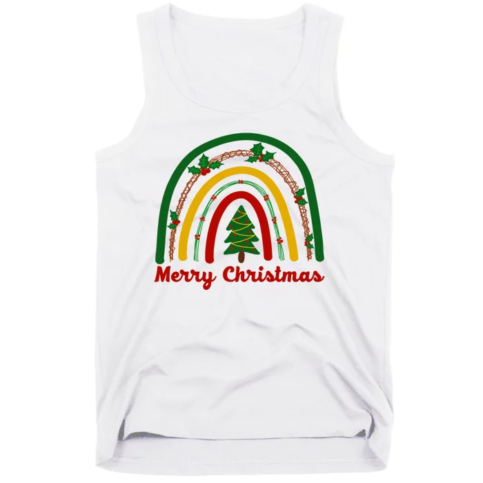 Merry Christmas Vintage Rainbow Festive Tank Top