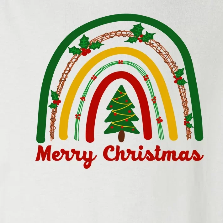 Merry Christmas Vintage Rainbow Festive Toddler Long Sleeve Shirt