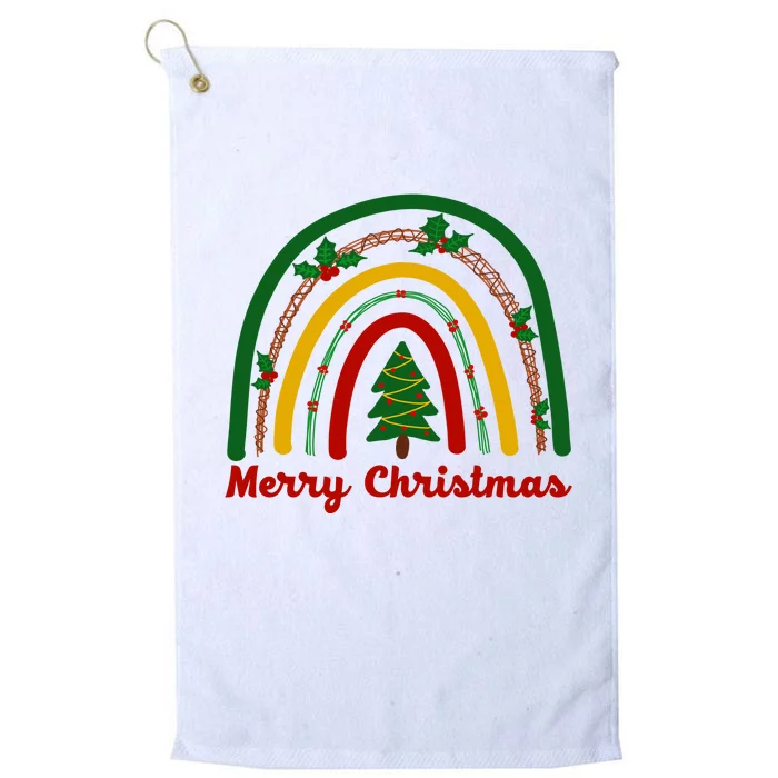 Merry Christmas Vintage Rainbow Festive Platinum Collection Golf Towel