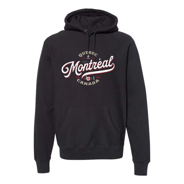 Montreal Canada Vintage Quebec French Canadian Gift Travel Premium Hoodie