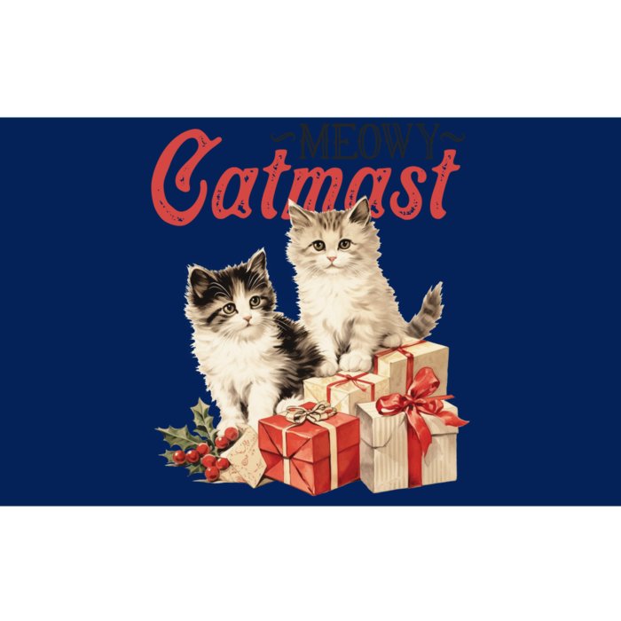 Meowy Catmas Vintage Christmas Cats Bumper Sticker