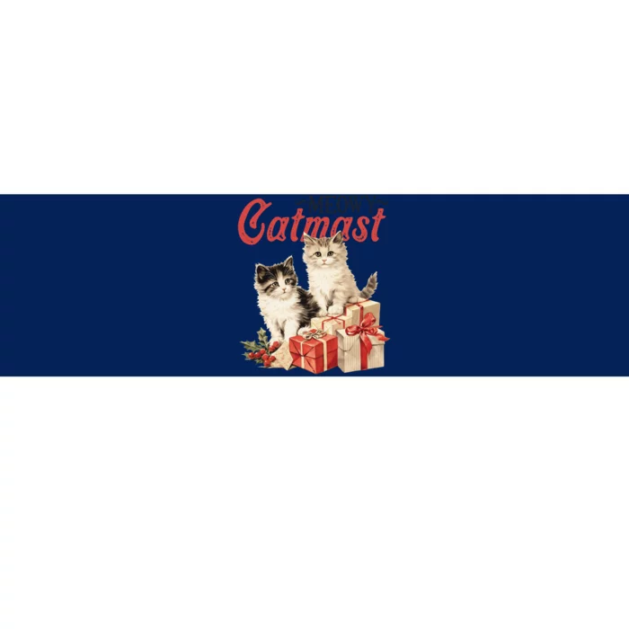 Meowy Catmas Vintage Christmas Cats Bumper Sticker