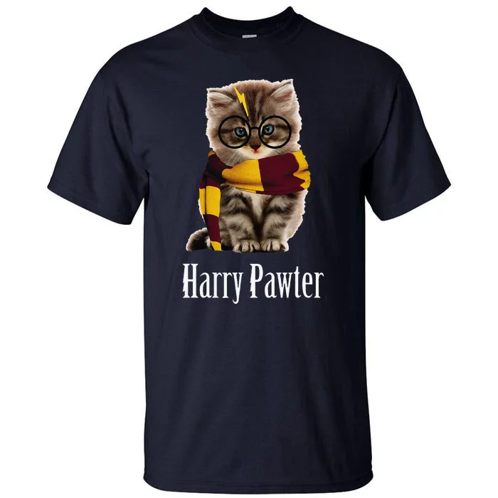 Magic Cat With Glasses  Harry Pawter Funny Tall T-Shirt