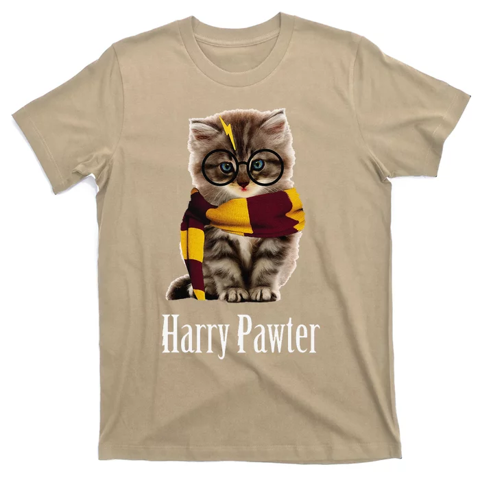 Magic Cat With Glasses  Harry Pawter Funny T-Shirt