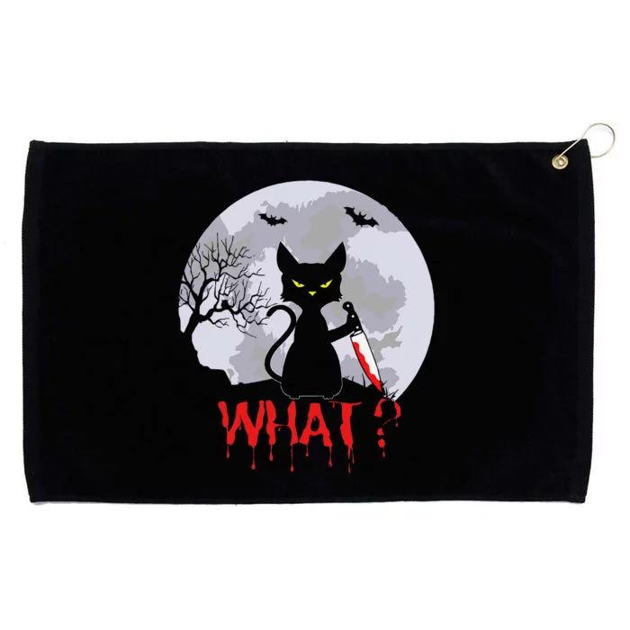 Murderous Cat With Knife Cat What Halloween Funny Cat Grommeted Golf Towel