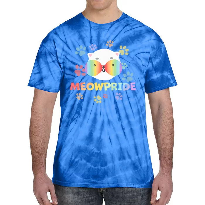 Meowpride Cat With Rainbow Sunglasses Lgbtqia + And Ally Gift Tie-Dye T-Shirt