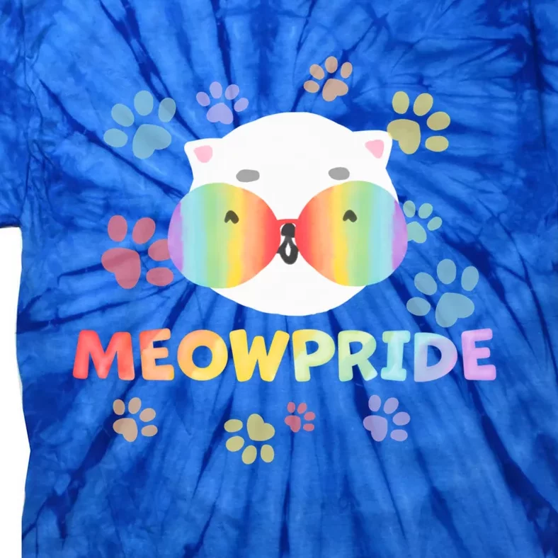 Meowpride Cat With Rainbow Sunglasses Lgbtqia + And Ally Gift Tie-Dye T-Shirt