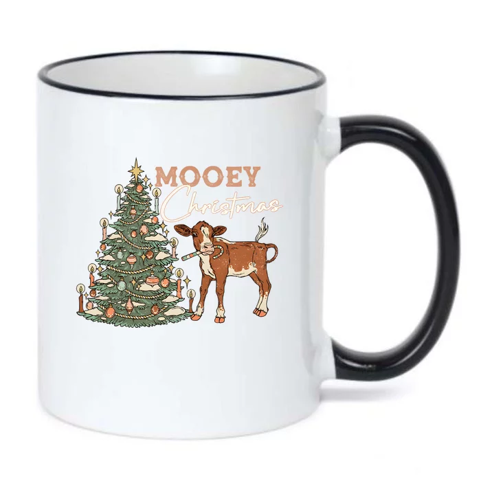 Mooey Christmas Western Christmas Holiday Season Black Color Changing Mug