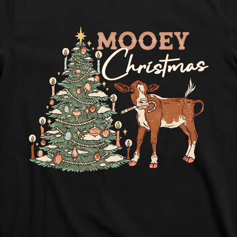 Mooey Christmas Western Christmas Holiday Season T-Shirt