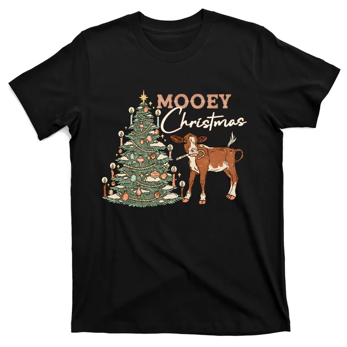 Mooey Christmas Western Christmas Holiday Season T-Shirt