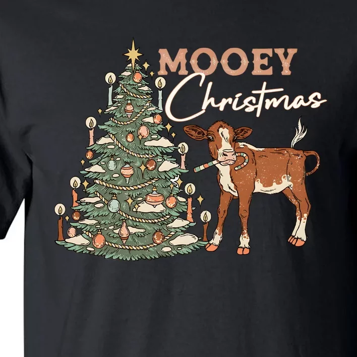 Mooey Christmas Western Christmas Holiday Season Tall T-Shirt