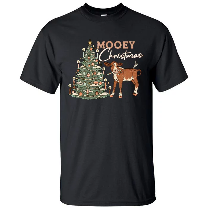 Mooey Christmas Western Christmas Holiday Season Tall T-Shirt