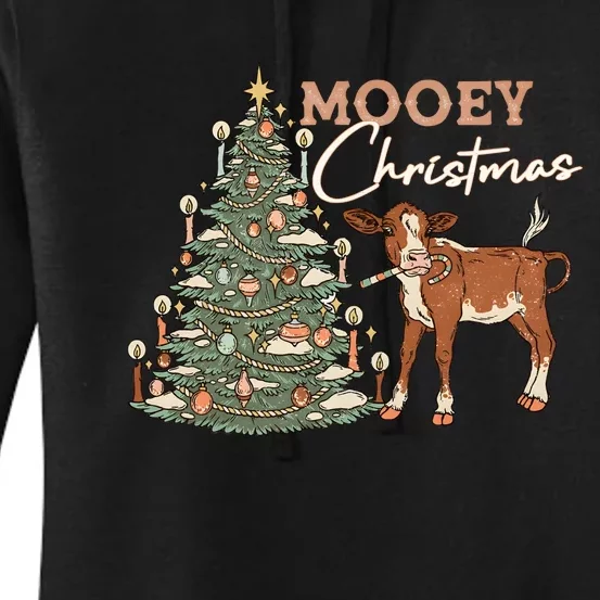 Mooey Christmas Western Christmas Holiday Season Women's Pullover Hoodie