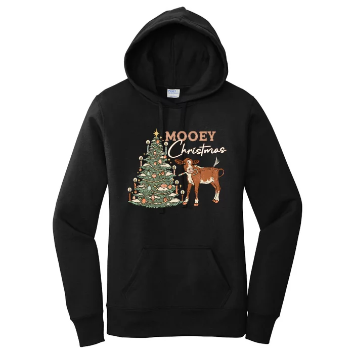 Mooey Christmas Western Christmas Holiday Season Women's Pullover Hoodie