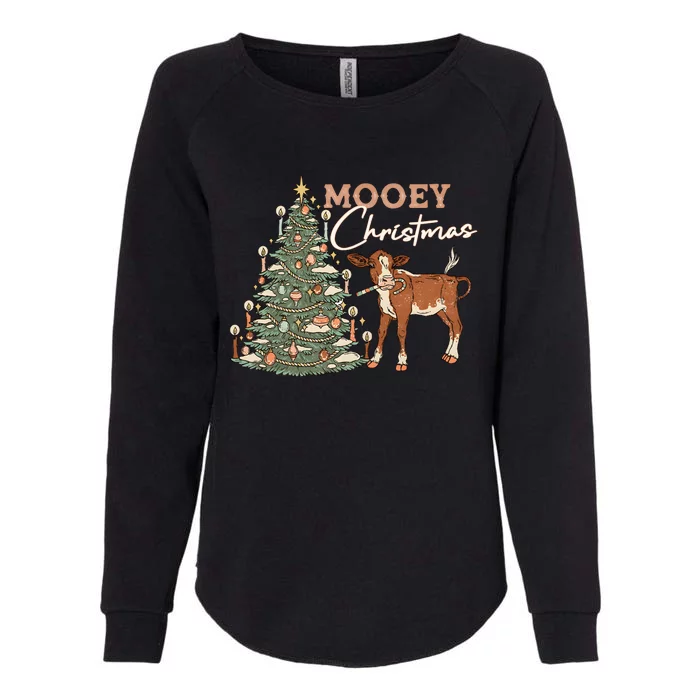 Mooey Christmas Western Christmas Holiday Season Womens California Wash Sweatshirt