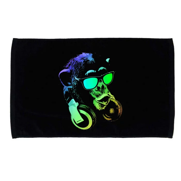 Monkey Chimp With Sunglasses And Headphones Microfiber Hand Towel