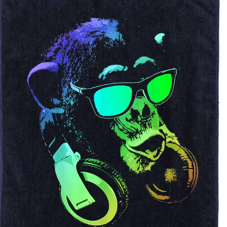 Monkey Chimp With Sunglasses And Headphones Platinum Collection Golf Towel