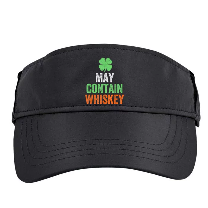 May Contain Whiskey Funny St Patricks Day Adult Drive Performance Visor