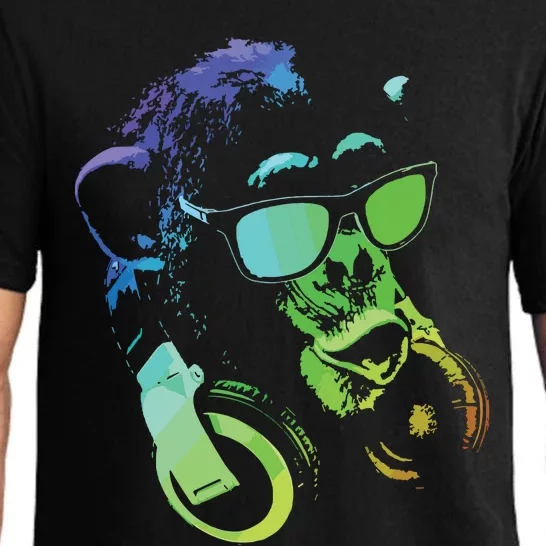 Monkey Chimp With Sunglasses And Headphones Pajama Set