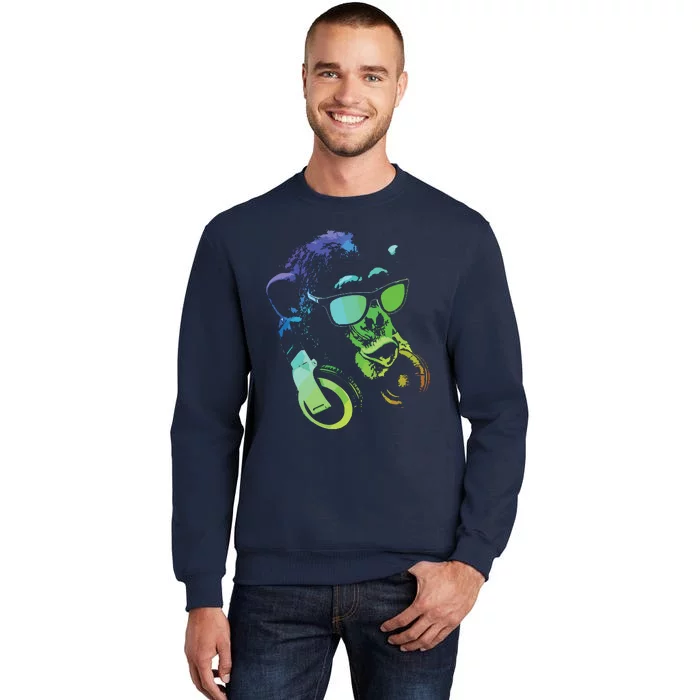 Monkey Chimp With Sunglasses And Headphones Sweatshirt