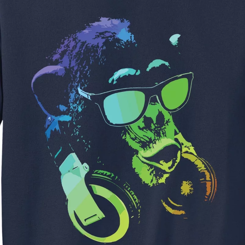 Monkey Chimp With Sunglasses And Headphones Sweatshirt