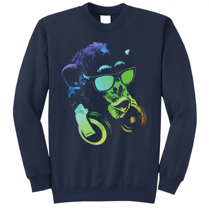 Monkey Chimp With Sunglasses And Headphones Sweatshirt