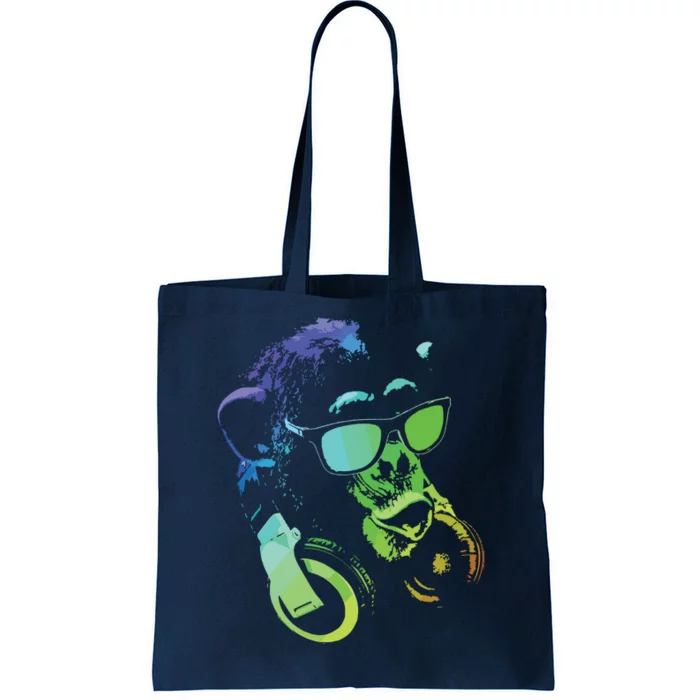 Monkey Chimp With Sunglasses And Headphones Tote Bag