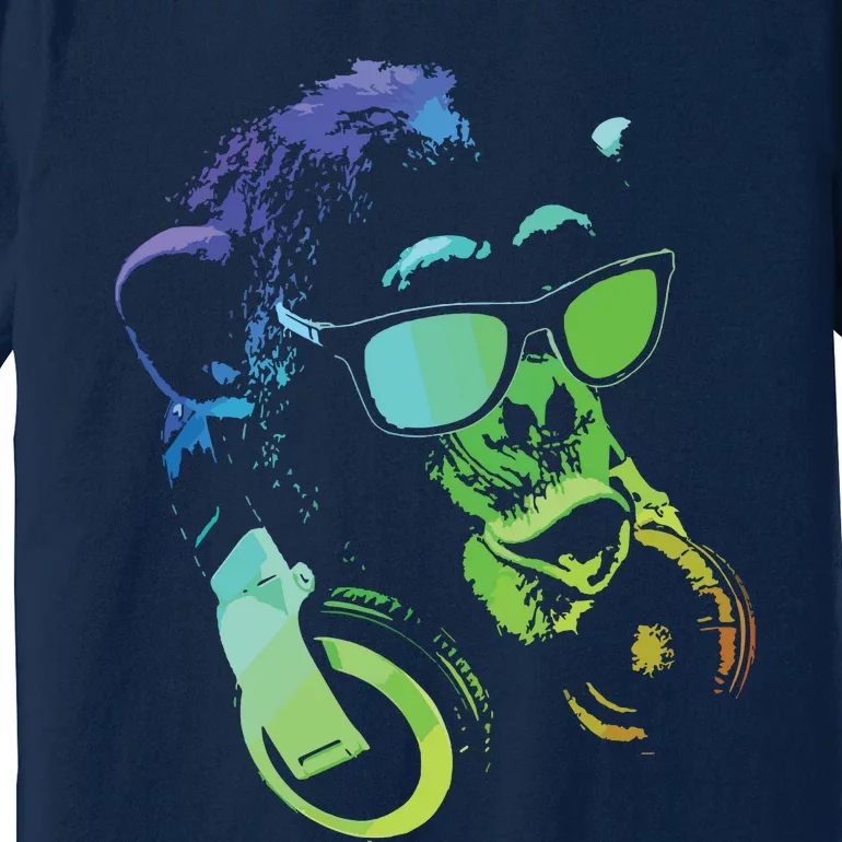 Monkey Chimp With Sunglasses And Headphones Premium T-Shirt