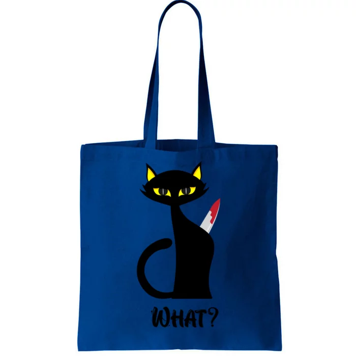 Murderous Cat With Knife Funny Black Cat What Gift Tote Bag