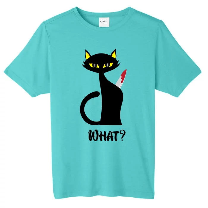 Murderous Cat With Knife Funny Black Cat What Gift ChromaSoft Performance T-Shirt