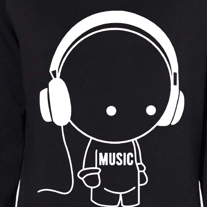 Music Character With Headphones Womens California Wash Sweatshirt