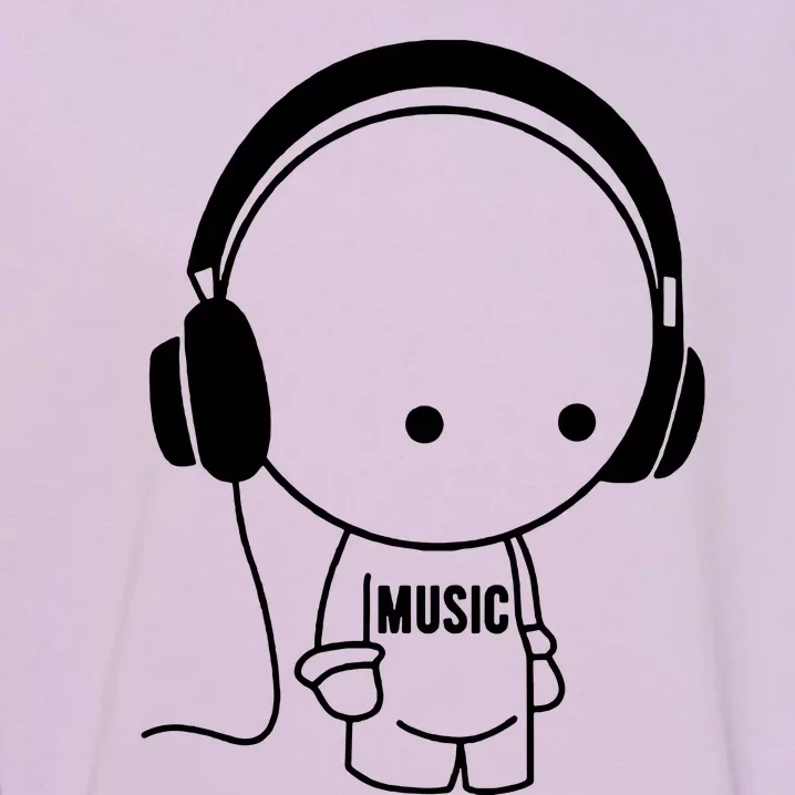 Music Character With Headphones Garment-Dyed Sweatshirt