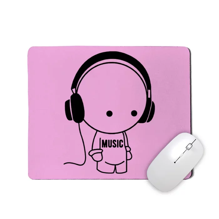 Music Character With Headphones Mousepad