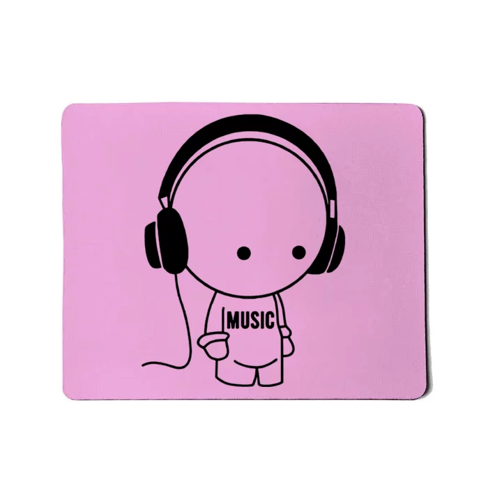 Music Character With Headphones Mousepad