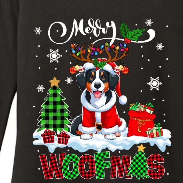 Merry Christmas Woof Appenzeller Sennenhund Cosplay Santa Cute Gift Womens CVC Long Sleeve Shirt