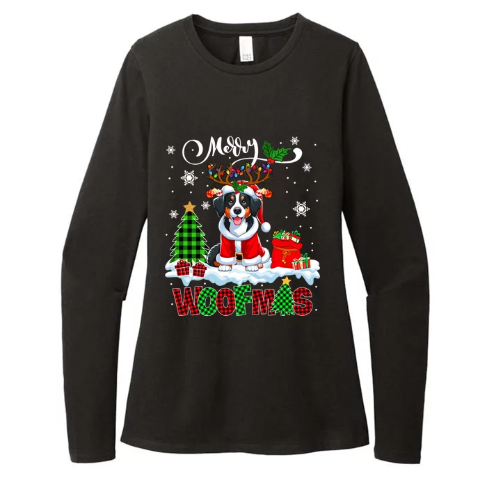 Merry Christmas Woof Appenzeller Sennenhund Cosplay Santa Cute Gift Womens CVC Long Sleeve Shirt