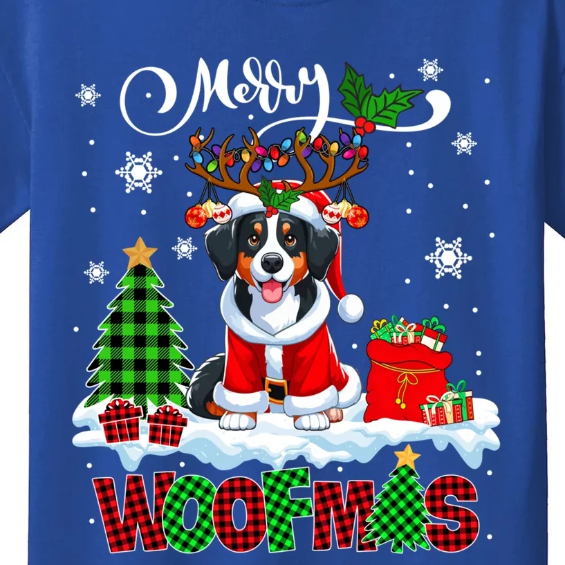 Merry Christmas Woof Appenzeller Sennenhund Cosplay Santa Cute Gift Kids T-Shirt