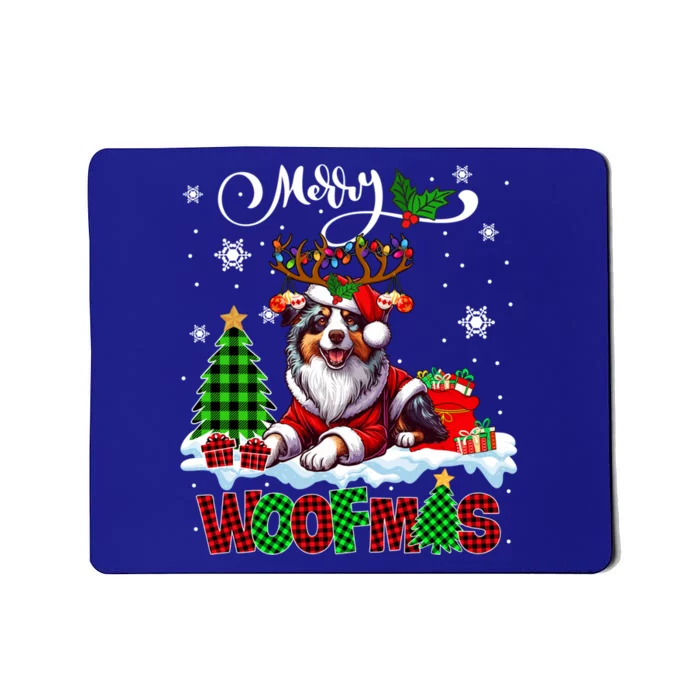 Merry Christmas Woof Australian Shepherd Cosplay Santa Cute Gift Mousepad