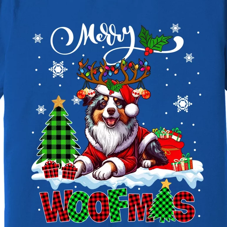 Merry Christmas Woof Australian Shepherd Cosplay Santa Cute Gift Premium T-Shirt