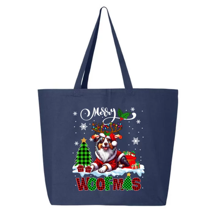 Merry Christmas Woof Australian Shepherd Cosplay Santa Cute Gift 25L Jumbo Tote