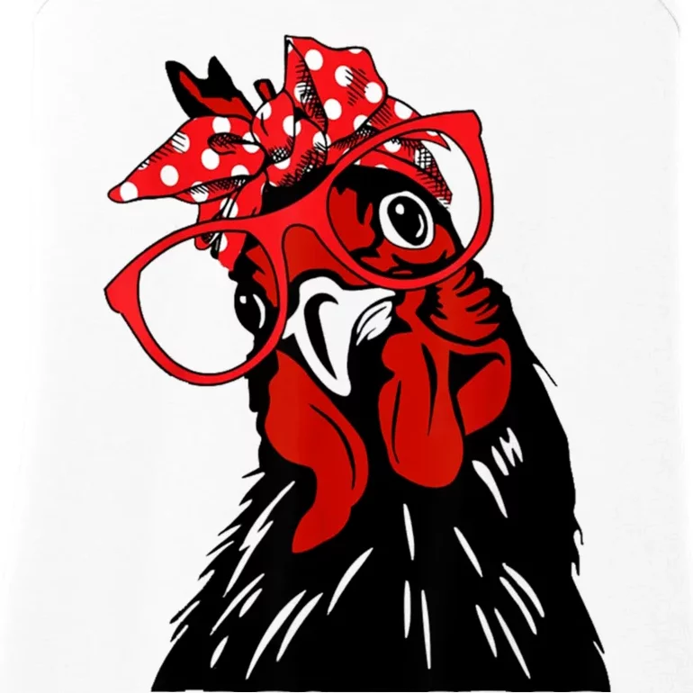 Mother Chicken With Bandana Headband And Glasses Ladies Essential Tank