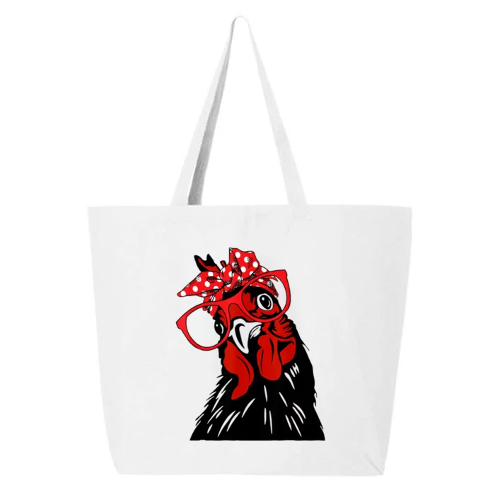 Mother Chicken With Bandana Headband And Glasses 25L Jumbo Tote